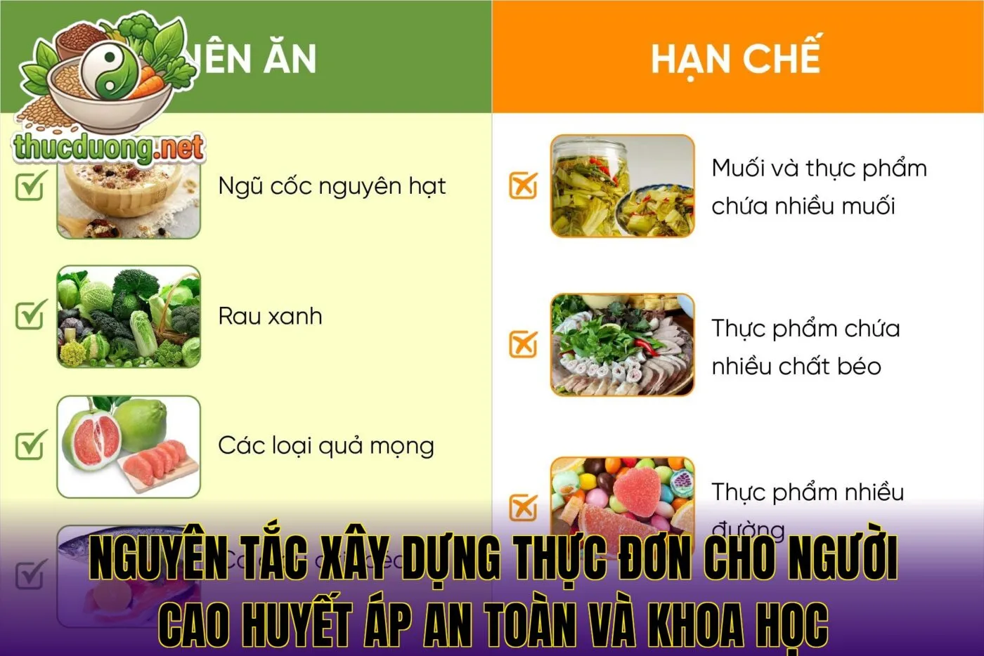 Nguyên tắc xây dựng thực đơn cho người cao huyết áp an toàn và khoa học