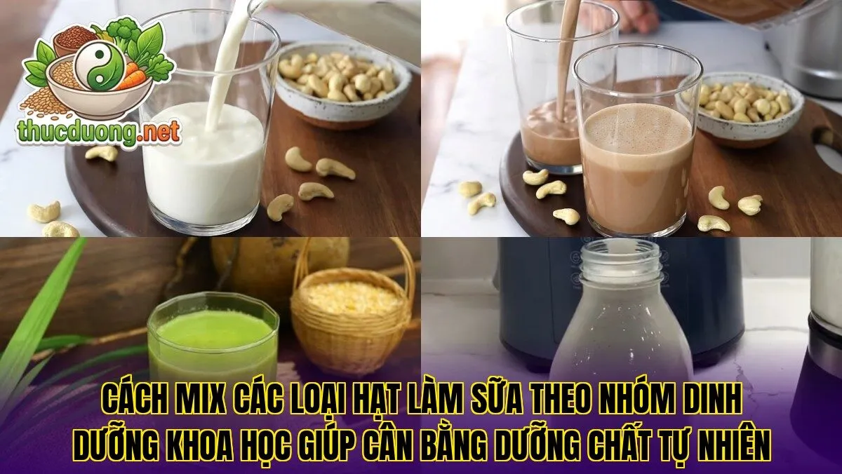 Cách mix các loại hạt làm sữa theo nhóm dinh dưỡng khoa học giúp cân bằng dưỡng chất tự nhiên